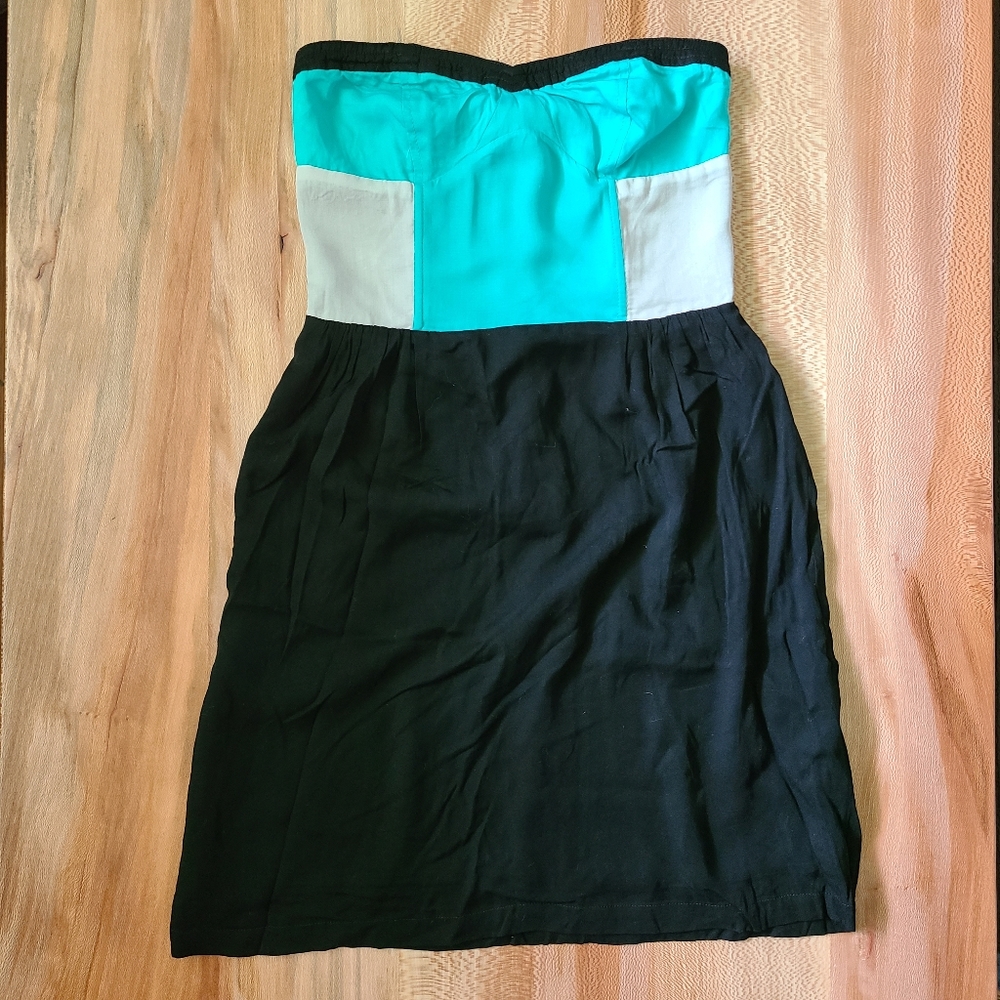 Sparkle & Fade Strapless Colorblock Dress